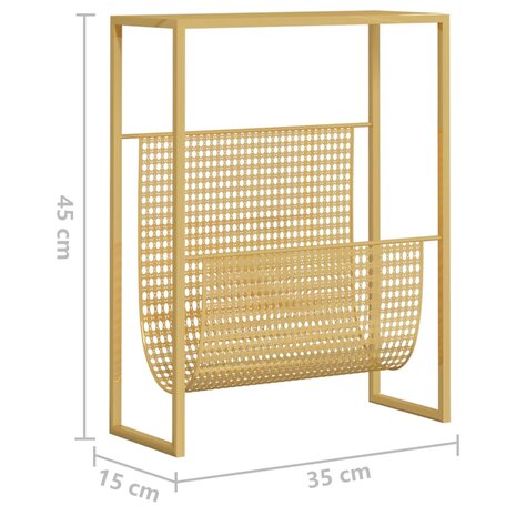 Tijdschriftenrek 35x15x45 cm staal goudkleurig 7