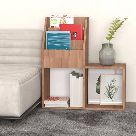 Kindertijdschriftenrek 71x30x78,5 cm bewerkt hout sonoma eiken 4