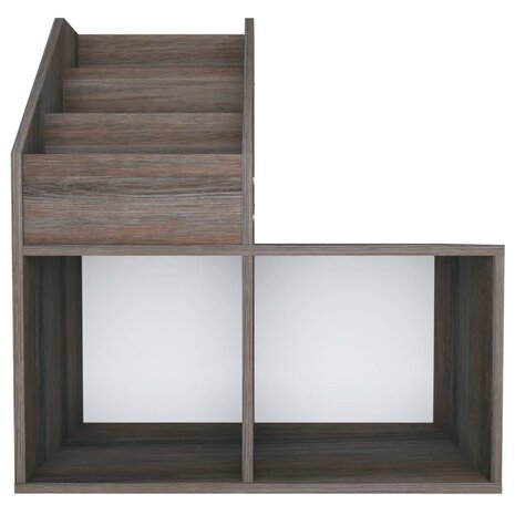 Kindertijdschriftenrek 71x30x78,5 cm hout grijs en eikenkleur 4