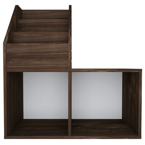Kindertijdschriftenrek 71x30x78,5 cm bewerkt hout gerookt eiken 4