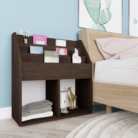 Kindertijdschriftenrek 71x30x78,5 cm bewerkt hout gerookt eiken 3