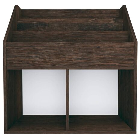 Kindertijdschriftenrek 71x30x78,5 cm bewerkt hout gerookt eiken 4