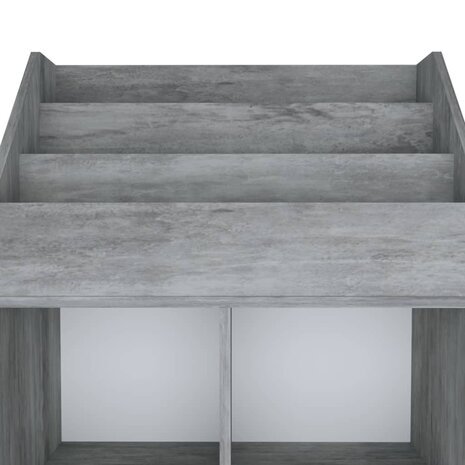 Kindertijdschriftenrek 71x30x114 cm bewerkt hout betongrijs 5