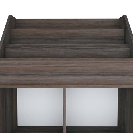 Kindertijdschriftenrek 71x30x114 cm bewerkt hout grijs en eiken 5