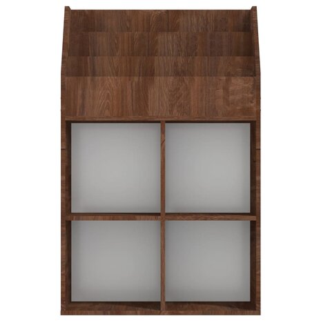 Kindertijdschriftenrek 71x30x114 cm bewerkt hout bruineiken 5