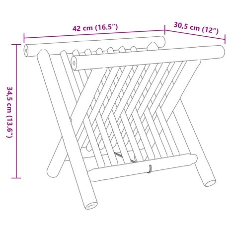 Tijdschriftenrek 42x30,5x34,5 cm bamboe 9