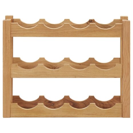 Wijnrek voor 12 flessen 47x21x36 cm massief eikenhout 2