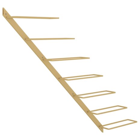 Wijnrek voor 7 flessen wandmontage metaal goudkleurig 2