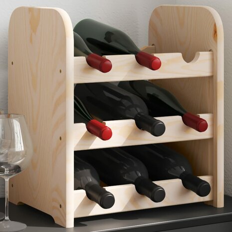 Wijnrek 33x25x37 cm massief grenenhout 1