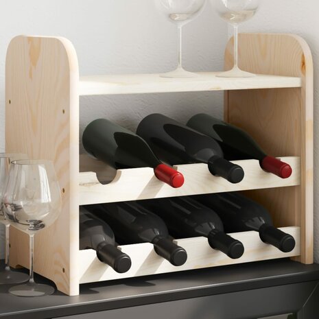 Wijnrek met bovenblad 43x25x37 cm massief grenenhout 1
