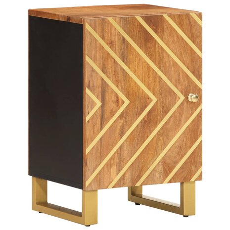 Badkamerkast 38x33,5x58 cm massief mangohout bruin en zwart 1