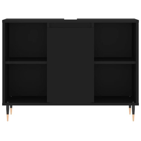Badkamerkast 80x33x60 cm bewerkt hout zwart 6
