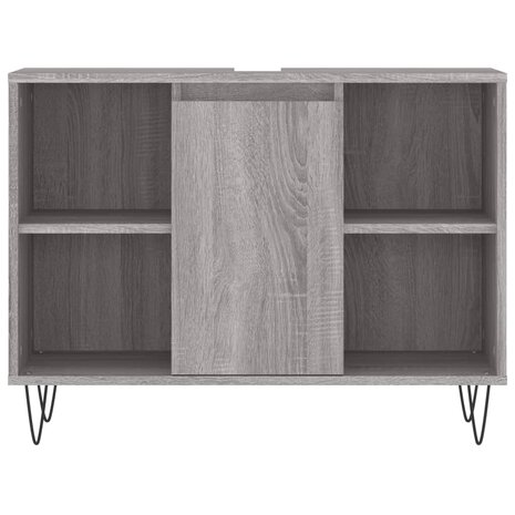 Badkamerkast 80x33x60 cm bewerkt hout grijs sonoma eikenkleurig 5