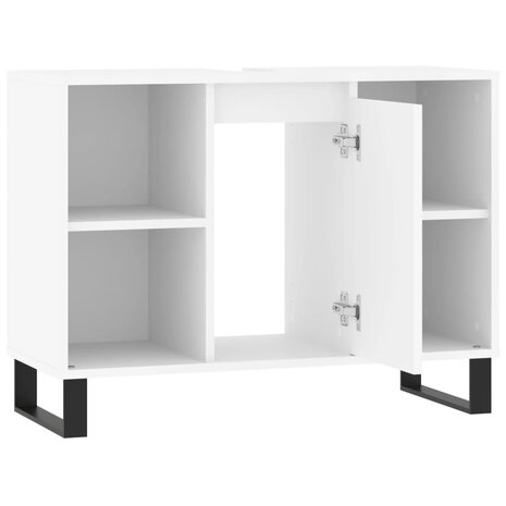 Badkamerkast 80x33x60 cm bewerkt hout wit 5