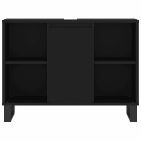 Badkamerkast 80x33x60 cm bewerkt hout zwart 6