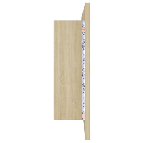 Badkamerkast met spiegel LED 80x12x45 acryl sonoma eikenkleurig 10