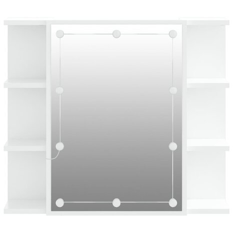 Spiegelkast met LED-verlichting 70x16,5x60 cm wit 8