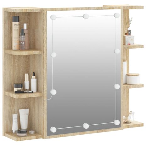 Spiegelkast met LED-verlichting 70x16,5x60 cm sonoma eikenkleur 6
