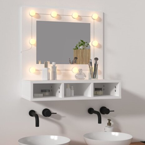 Spiegelkast met LED-verlichting 60x31,5x62 cm wit 1