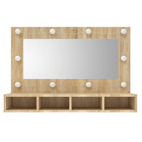 Spiegelkast met LED-verlichting 90x31,5x62 cm sonoma eikenkleur 4