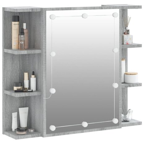 Spiegelkast met LED-verlichting 70x16,5x60 cm grijs sonoma 6
