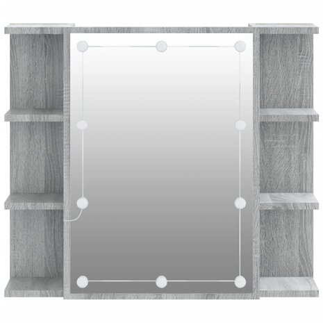 Spiegelkast met LED-verlichting 70x16,5x60 cm grijs sonoma 8