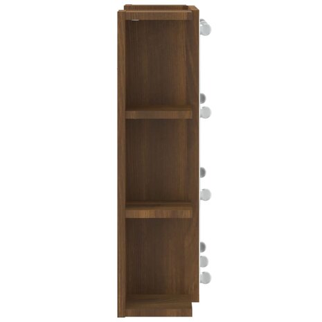Spiegelkast met LED-verlichting 70x16,5x60 cm bruin eikenkleur 9