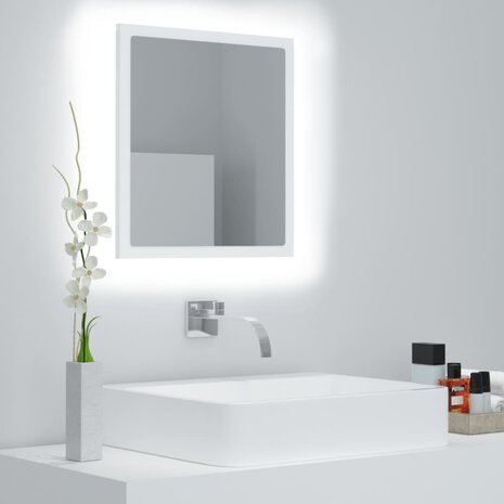 Badkamerspiegel LED 40x8,5x37 cm acryl wit 1