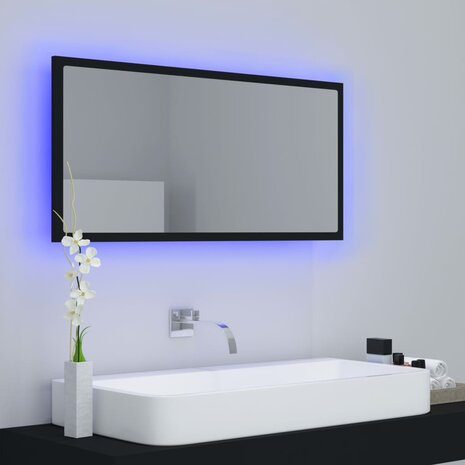 Badkamerspiegel LED 90x8,5x37 cm acryl zwart 11
