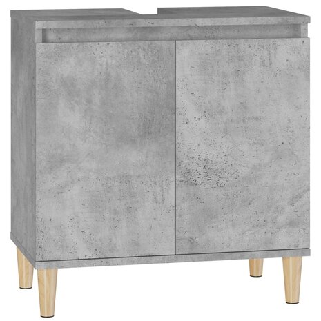 Wastafelkast 58x33x60 cm bewerkt hout betongrijs 2