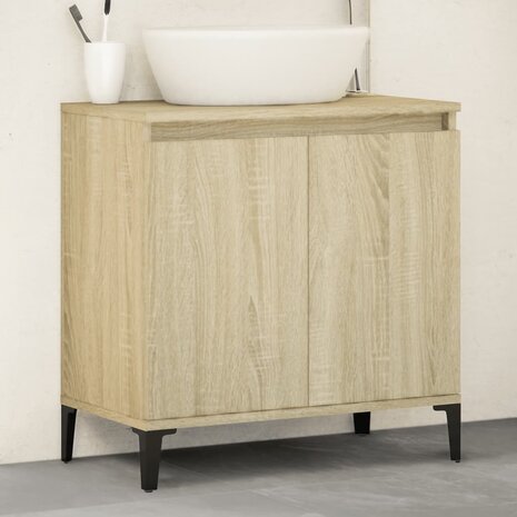 Wastafelkast 58x33x60 cm bewerkt hout sonoma eikenkleurig 1