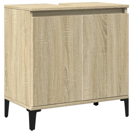 Wastafelkast 58x33x60 cm bewerkt hout sonoma eikenkleurig 2