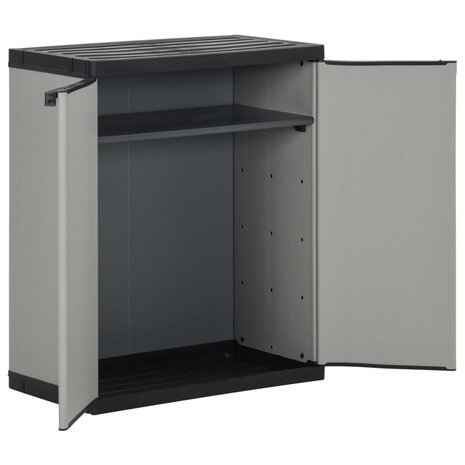 Tuinafvalkast 68x40x85 cm polypropeen grijs en zwart 7