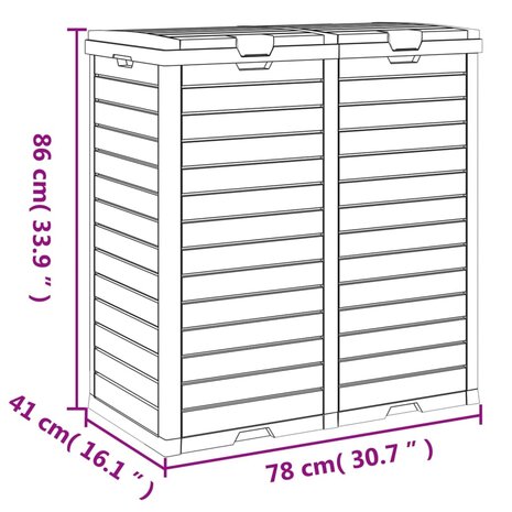 Vuilnisbak voor buiten 78x41x86 cm polypropeen lichtbruin 10