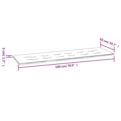 Tuinbankkussen 180x50x3 cm oxford stof marineblauw 7