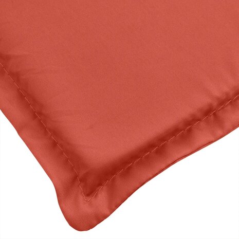 Stoelkussens 2 st lage rug 100x50x4 cm stof gemêleerd rood 7