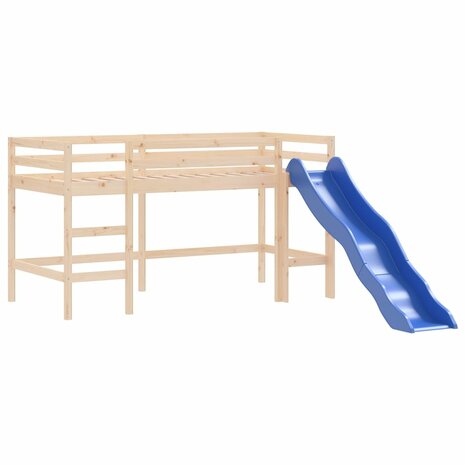 Kinderhoogslaper met tunnel 80x200 cm grenenhout wit en zwart 10
