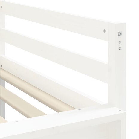 Kinderhoogslaper met tunnel 80x200 cm grenenhout wit en zwart 10