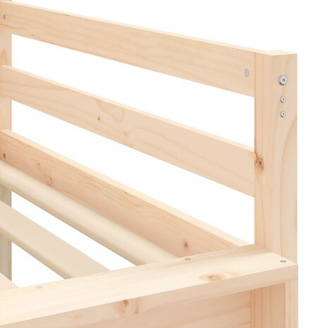 Kinderhoogslaper met toren 80x200 cm grenenhout wit en zwart 11
