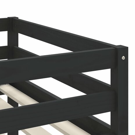 Kinderhoogslaper met tunnel 90x190 cm grenenhout wit en zwart 10