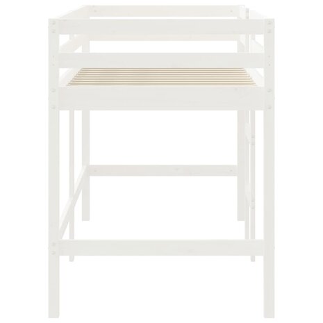 Kinderhoogslaper met ladder 80x200 cm massief grenenhout wit 6