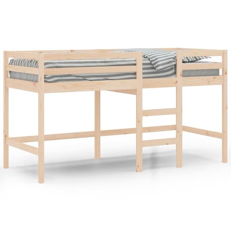 Kinderhoogslaper met ladder 90x200 cm massief grenenhout 2