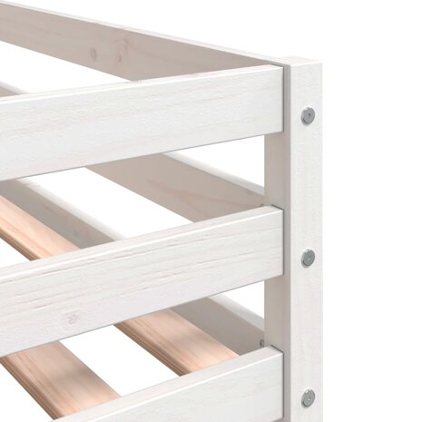 Kinderhoogslaper met ladder 80x200 cm massief grenenhout wit 9