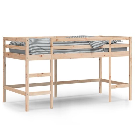 Kinderhoogslaper met ladder 90x200 cm massief grenenhout 3