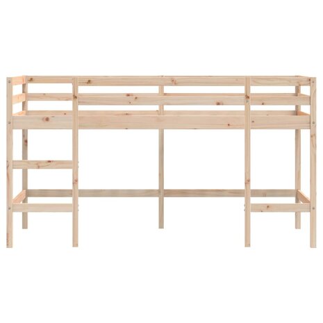 Kinderhoogslaper met ladder 90x200 cm massief grenenhout 5