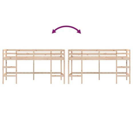 Kinderhoogslaper met ladder 90x200 cm massief grenenhout 8