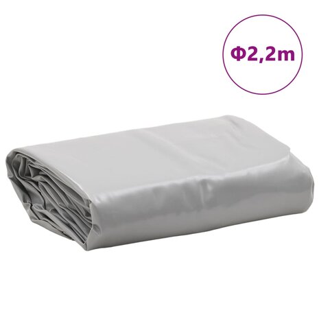 Dekzeil 650 g/m² Ø 2,2 m grijs 8