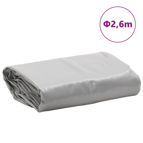 Dekzeil 650 g/m² Ø 2,6 m grijs 8