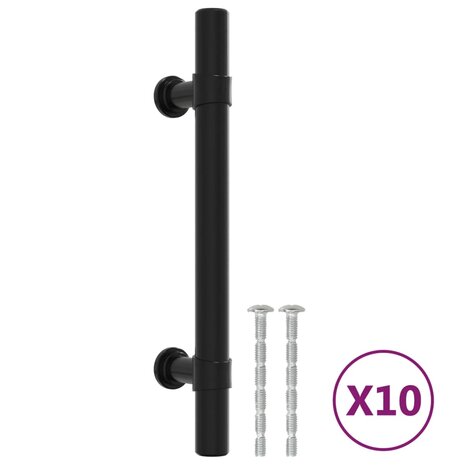 Handvatten 10 st 96 mm roestvrij staal zwart 2