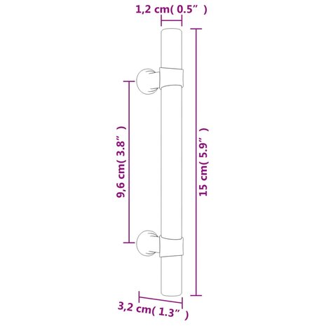 Handvatten 10 st 96 mm roestvrij staal zwart 8